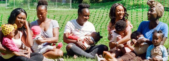 Group of black women breastfeeding in London UK